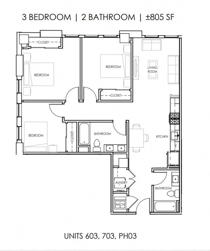 Three Bedroom Two Bath Medium